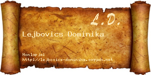 Lejbovics Dominika névjegykártya